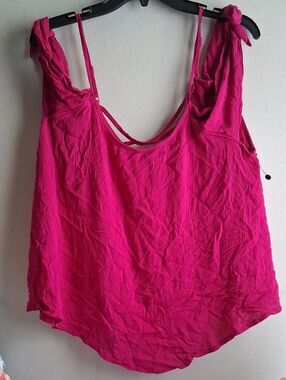 Women's Fuchsia Tie-Shoulder Sleeveless Top